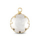 Crystal glass charm 13mm Crystal-gold